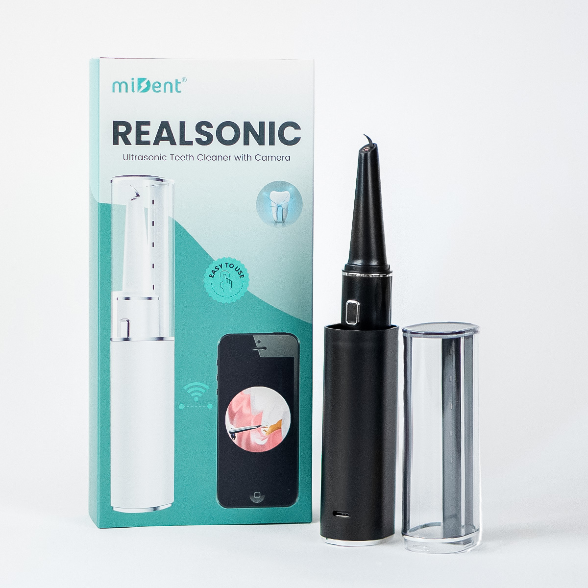 Levně Ultrasonický čistič zubů s kamerou RealSonic Bílá